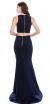 Beaded Neck Crop Top Fitted Skirt Two-Piece Prom Dress back